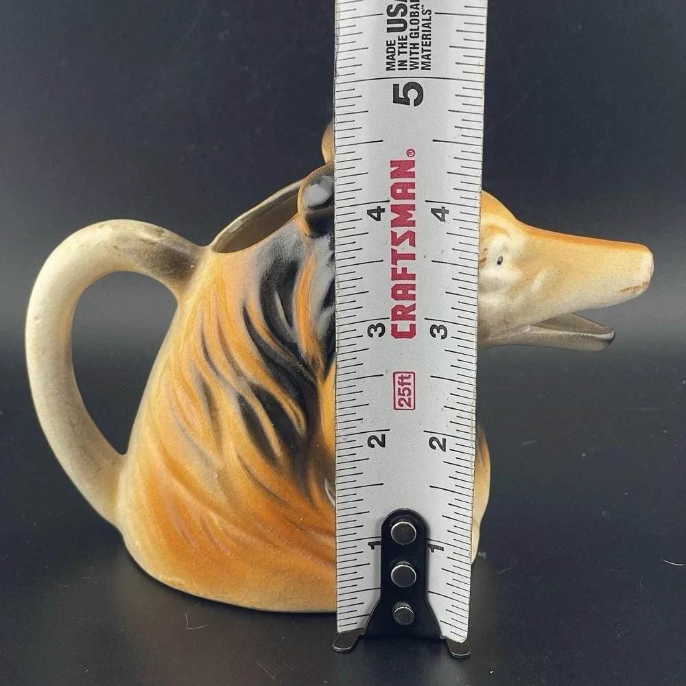 Vintage Occupied Japan Ceramic 3D Collie Lassie Dog Creamer‎ Cream Pitcher